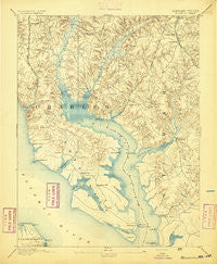 Wicomico Maryland Historical topographic map, 1:62500 scale, 15 X 15 Minute, Year 1894