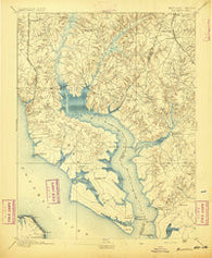 Wicomico Maryland Historical topographic map, 1:62500 scale, 15 X 15 Minute, Year 1895