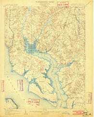 Wicomico Maryland Historical topographic map, 1:62500 scale, 15 X 15 Minute, Year 1902