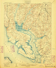 Wicomico Maryland Historical topographic map, 1:62500 scale, 15 X 15 Minute, Year 1902