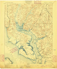 Wicomico Maryland Historical topographic map, 1:62500 scale, 15 X 15 Minute, Year 1902
