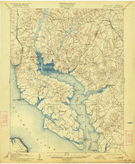 Wicomico Maryland Historical topographic map, 1:62500 scale, 15 X 15 Minute, Year 1914
