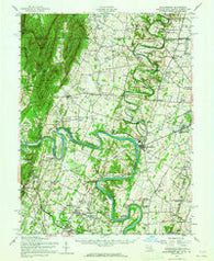 Williamsport Maryland Historical topographic map, 1:62500 scale, 15 X 15 Minute, Year 1944