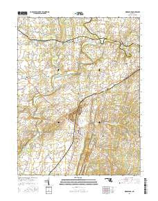 Woodsboro Maryland Current topographic map, 1:24000 scale, 7.5 X 7.5 Minute, Year 2016