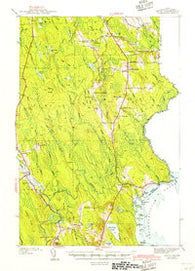 Amity Maine Historical topographic map, 1:62500 scale, 15 X 15 Minute, Year 1943