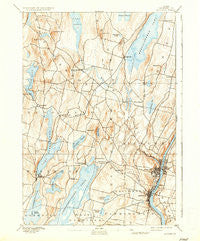 Augusta Maine Historical topographic map, 1:62500 scale, 15 X 15 Minute, Year 1892