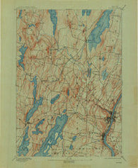 Augusta Maine Historical topographic map, 1:62500 scale, 15 X 15 Minute, Year 1892