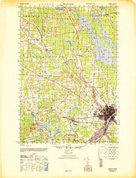 Bangor Maine Historical topographic map, 1:50000 scale, 15 X 15 Minute, Year 1946
