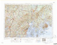Bangor Maine Historical topographic map, 1:250000 scale, 1 X 2 Degree, Year 1960