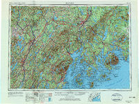 Bangor Maine Historical topographic map, 1:250000 scale, 1 X 2 Degree, Year 1956