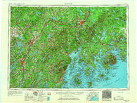 Bangor Maine Historical topographic map, 1:250000 scale, 1 X 2 Degree, Year 1956