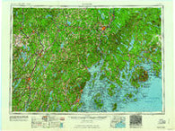 Bangor Maine Historical topographic map, 1:250000 scale, 1 X 2 Degree, Year 1961
