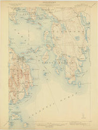 Bar Harbor Maine Historical topographic map, 1:62500 scale, 15 X 15 Minute, Year 1904