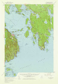 Bar Harbor Maine Historical topographic map, 1:62500 scale, 15 X 15 Minute, Year 1956