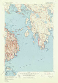Bar Harbor Maine Historical topographic map, 1:62500 scale, 15 X 15 Minute, Year 1956