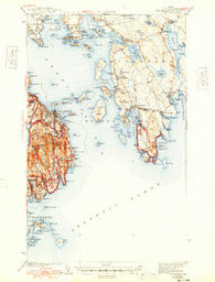 Bar Harbor Maine Historical topographic map, 1:62500 scale, 15 X 15 Minute, Year 1942