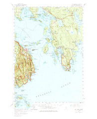 Bar Harbor Maine Historical topographic map, 1:62500 scale, 15 X 15 Minute, Year 1956