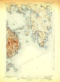 Bar Harbor Maine Historical topographic map, 1:62500 scale, 15 X 15 Minute, Year 1942