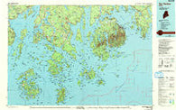 Bar Harbor Maine Historical topographic map, 1:100000 scale, 30 X 60 Minute, Year 1985