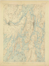 Bath Maine Historical topographic map, 1:62500 scale, 15 X 15 Minute, Year 1894