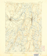 Bath Maine Historical topographic map, 1:62500 scale, 15 X 15 Minute, Year 1894