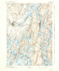 Bath Maine Historical topographic map, 1:62500 scale, 15 X 15 Minute, Year 1894