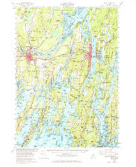 Bath Maine Historical topographic map, 1:62500 scale, 15 X 15 Minute, Year 1957