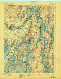 Bath Maine Historical topographic map, 1:62500 scale, 15 X 15 Minute, Year 1894