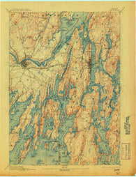 Bath Maine Historical topographic map, 1:62500 scale, 15 X 15 Minute, Year 1894