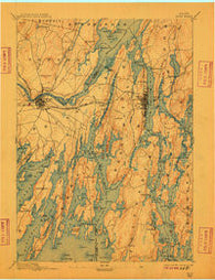 Bath Maine Historical topographic map, 1:62500 scale, 15 X 15 Minute, Year 1894