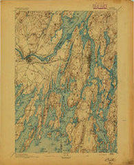 Bath Maine Historical topographic map, 1:62500 scale, 15 X 15 Minute, Year 1894