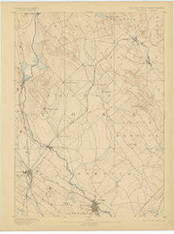 Berwick Maine Historical topographic map, 1:62500 scale, 15 X 15 Minute, Year 1893