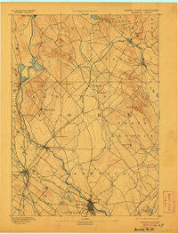 Berwick Maine Historical topographic map, 1:62500 scale, 15 X 15 Minute, Year 1893