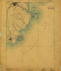 Biddeford Maine Historical topographic map, 1:62500 scale, 15 X 15 Minute, Year 1891