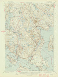 Blue Hill Maine Historical topographic map, 1:62500 scale, 15 X 15 Minute, Year 1944