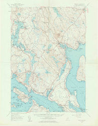 Blue Hill Maine Historical topographic map, 1:62500 scale, 15 X 15 Minute, Year 1957