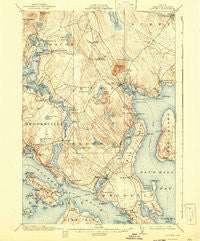 Blue Hill Maine Historical topographic map, 1:62500 scale, 15 X 15 Minute, Year 1904