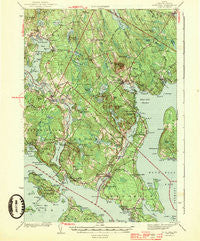 Blue Hill Maine Historical topographic map, 1:62500 scale, 15 X 15 Minute, Year 1944