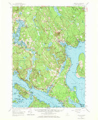Blue Hill Maine Historical topographic map, 1:62500 scale, 15 X 15 Minute, Year 1957