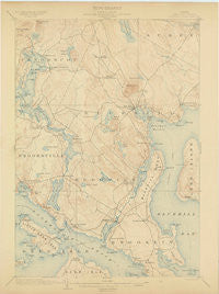 Bluehill Maine Historical topographic map, 1:62500 scale, 15 X 15 Minute, Year 1904