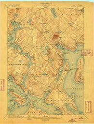 Bluehill Maine Historical topographic map, 1:62500 scale, 15 X 15 Minute, Year 1904