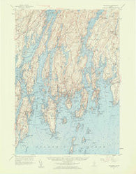 Boothbay Maine Historical topographic map, 1:62500 scale, 15 X 15 Minute, Year 1957