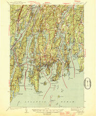 Boothbay Maine Historical topographic map, 1:62500 scale, 15 X 15 Minute, Year 1944