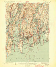 Boothbay Maine Historical topographic map, 1:62500 scale, 15 X 15 Minute, Year 1944