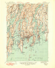 Boothbay Maine Historical topographic map, 1:62500 scale, 15 X 15 Minute, Year 1943