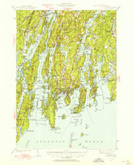 Boothbay Maine Historical topographic map, 1:62500 scale, 15 X 15 Minute, Year 1941