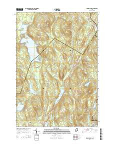 Brewer Lake Maine Current topographic map, 1:24000 scale, 7.5 X 7.5 Minute, Year 2014