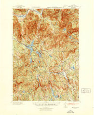 Bryant Pond Maine Historical topographic map, 1:62500 scale, 15 X 15 Minute, Year 1942