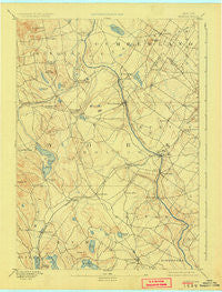 Buxton Maine Historical topographic map, 1:62500 scale, 15 X 15 Minute, Year 1892