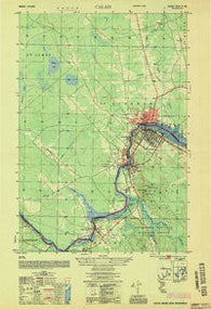 Calais Maine Historical topographic map, 1:25000 scale, 7.5 X 7.5 Minute, Year 1954